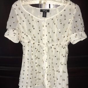 Silk & metallic blouse 10P